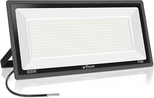 Luces LED de inundación de estadio de 600 W para exteriores (equivalente a 3050 W), 67500 lm luces LED súper brillantes, 100-277 V IP66 impermeable