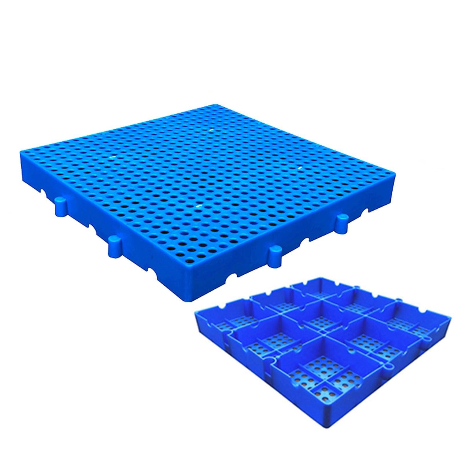 Palette En Plastique Bleu Ventilée Et Respirante, Palettes En Plastique, Palettes En Polyéthylène HDEP, Palettes De Sol Emboîtables Résistantes À L'humidité, Utilisables Dans Les Garages(40x40cm(15.7x