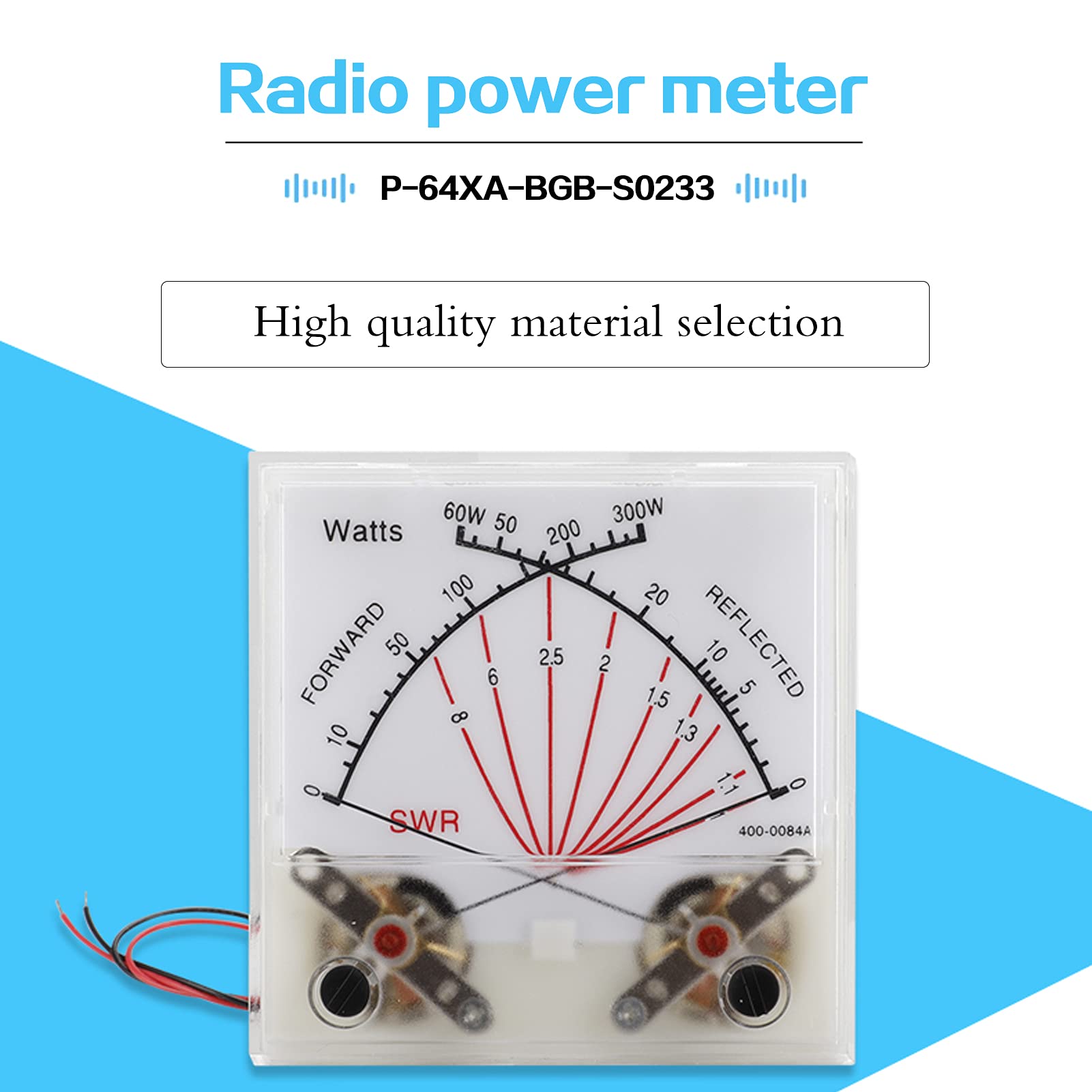 300W Leistungsmesser Doppelnadel SWR Stehwellenmessgerät Radio Power Meter Wattmeter Sender P-64XA-BGB-S0233