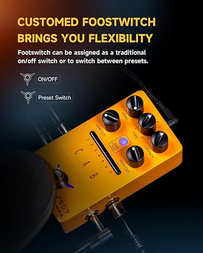 Miniatura 64 de FLAMMA FS03 - Pedal de efectos de guitarra con delay estéreo digital, bucle, 6 efectos de delay almacenables preestablecidos, Tap Tempo, Trail On