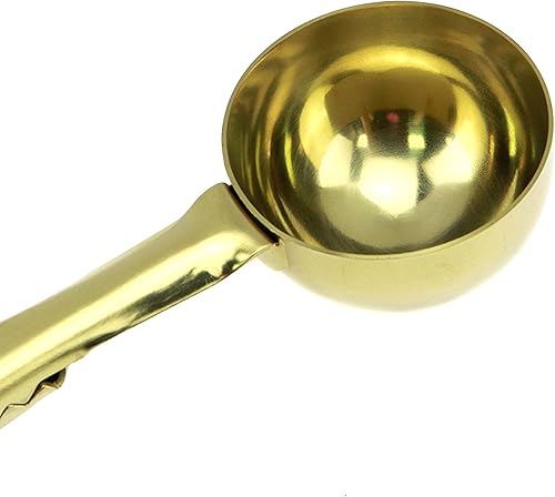 Miniatura 6 de Paquete de 3 cucharas de café doradas con clip para bolsa de alimentos, kit de cucharas medidoras de café multifunción, cuchara de café, cuchara de