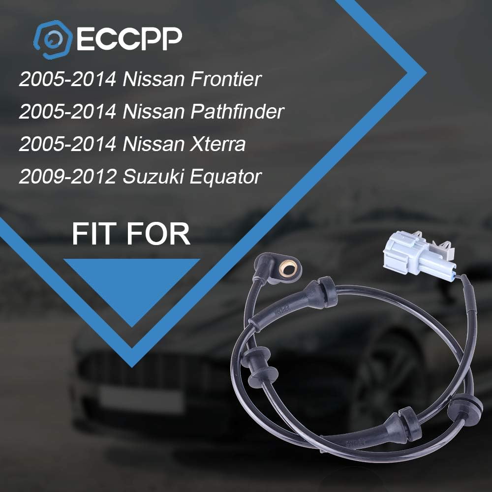 ECCPP Front Left Right ABS Wheel Speed Sensors Compatible with 2005-2014 for Nissan Frontier/Pathfinder/Xterra, 2009 2010 2011 2012 for Suzuki Equator ALS625 Set of 2