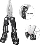 Multitool 14-en-1 avec verrouillage de sécurité, multitool professionnel en acier inoxydable, pince, couteau de poche, ouvre-bouteille, tournevis avec étui en nylon, adapté pour survie, camping, chasse et randonnée 1 pièce