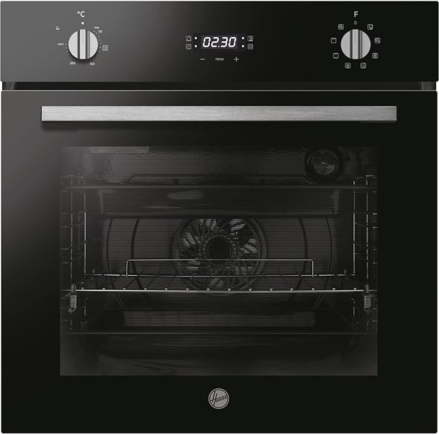 Hoover H-OVEN 300 HOC3UB3158BI 68 Litre Multifunction Oven, LED Programmer, 8 Progammes, Hydro easy clean, Black Glass & Stainless Steel