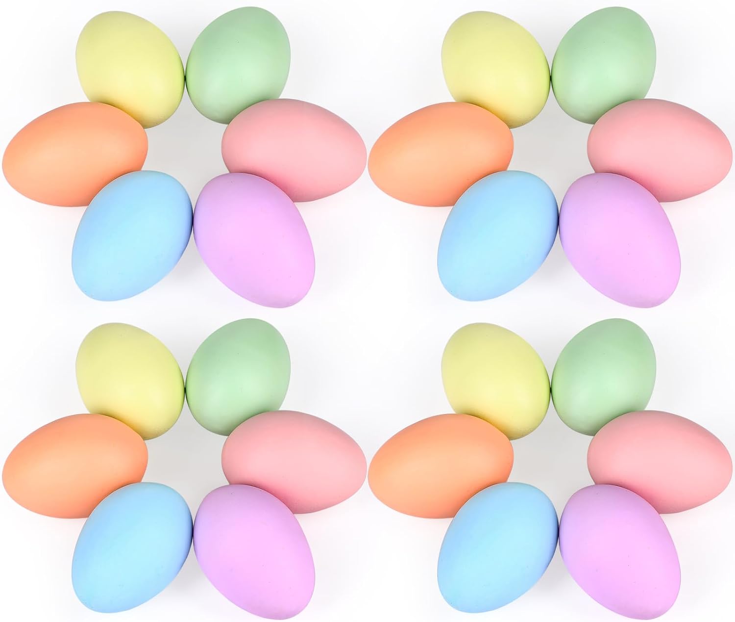 Geiserailie 24 Pcs Easter Ceramic Eggs 2.44" DIY Easter Eggs Basket Stuffer Paint Party Favors Decorations Craft Set for Hunt, Home Decor, Keepsake Gift(Soft Color)