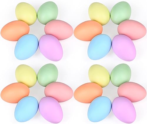 Geiserailie 24 huevos de cerámica de Pascua de 2.44 pulgadas, cesta de huevos de Pascua para manualidades, decoración de fiesta, juego