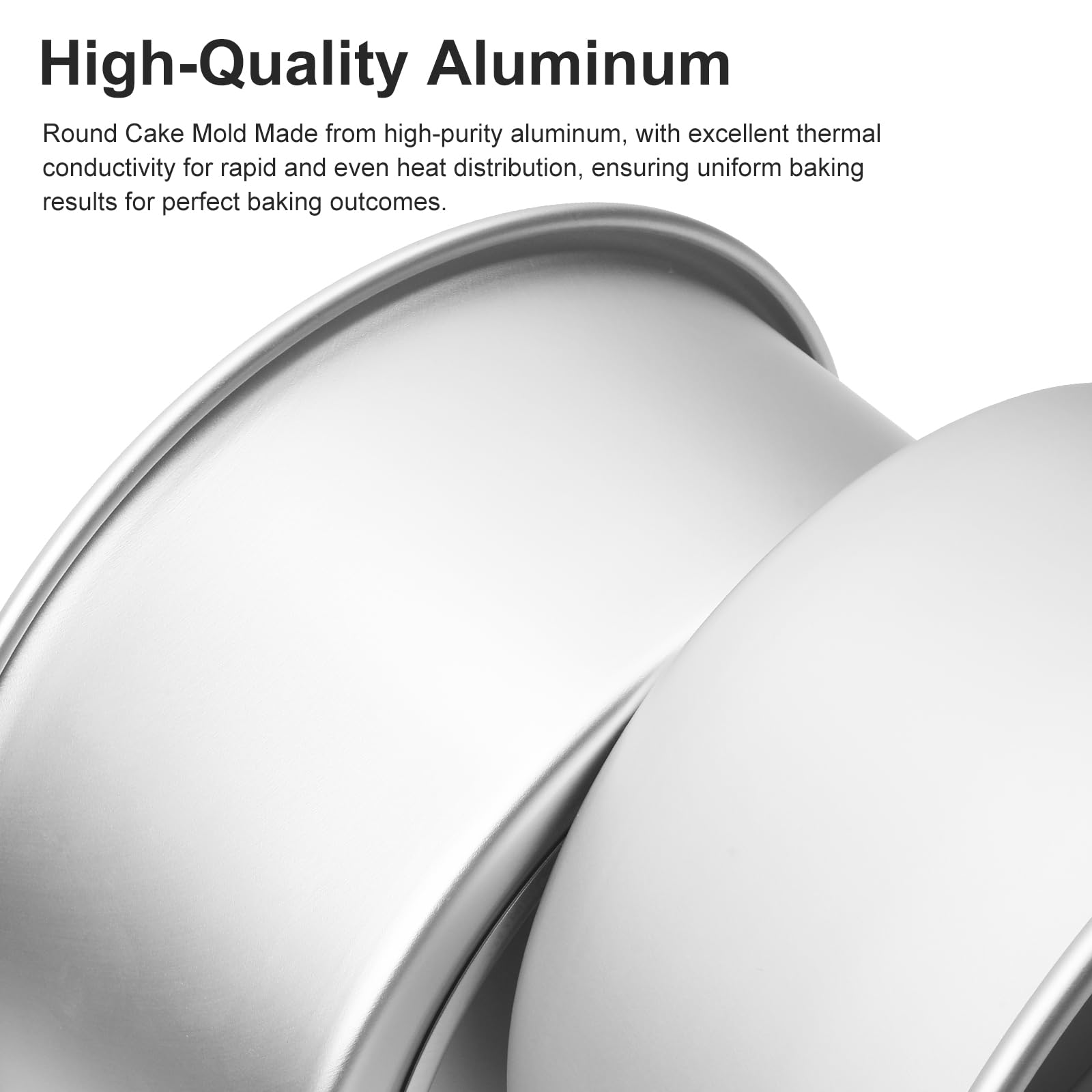 Lot de 2 Moules à gâteau ronds Ø 15 cm, moules à pâtisserie professionnelles en aluminium anodisé avec fond amovible, argenté
