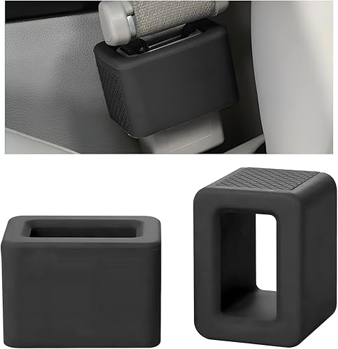 Dickno 2 soportes de hebilla para cinturón de seguridad de automóvil, refuerzo de hebilla de cinturón de seguridad de silicona para automóvil,