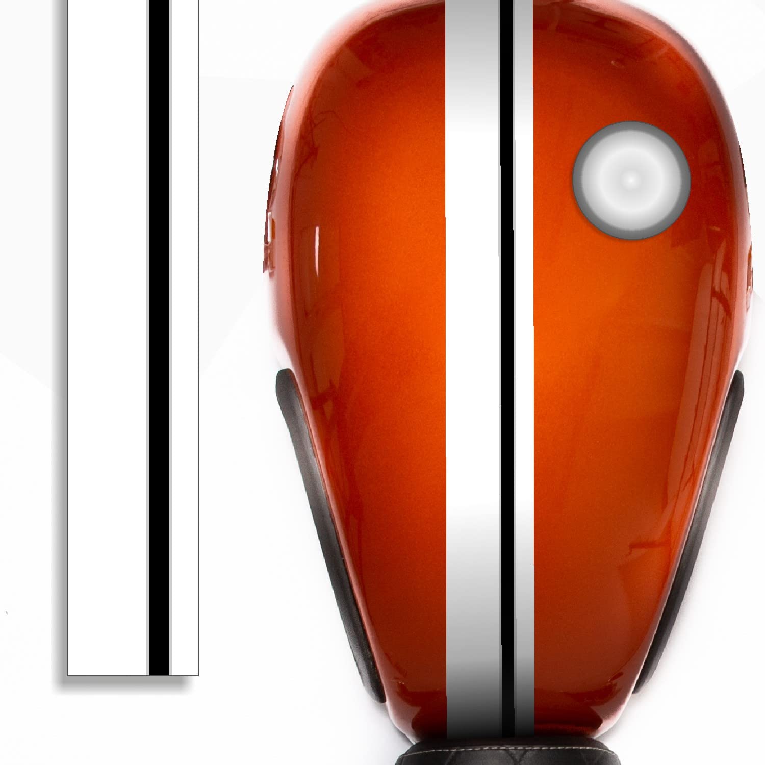 Piston Graphics Bike Tank Top Racing Stripe Stickers in White Color Covers Tank and Mudguard-image-22
