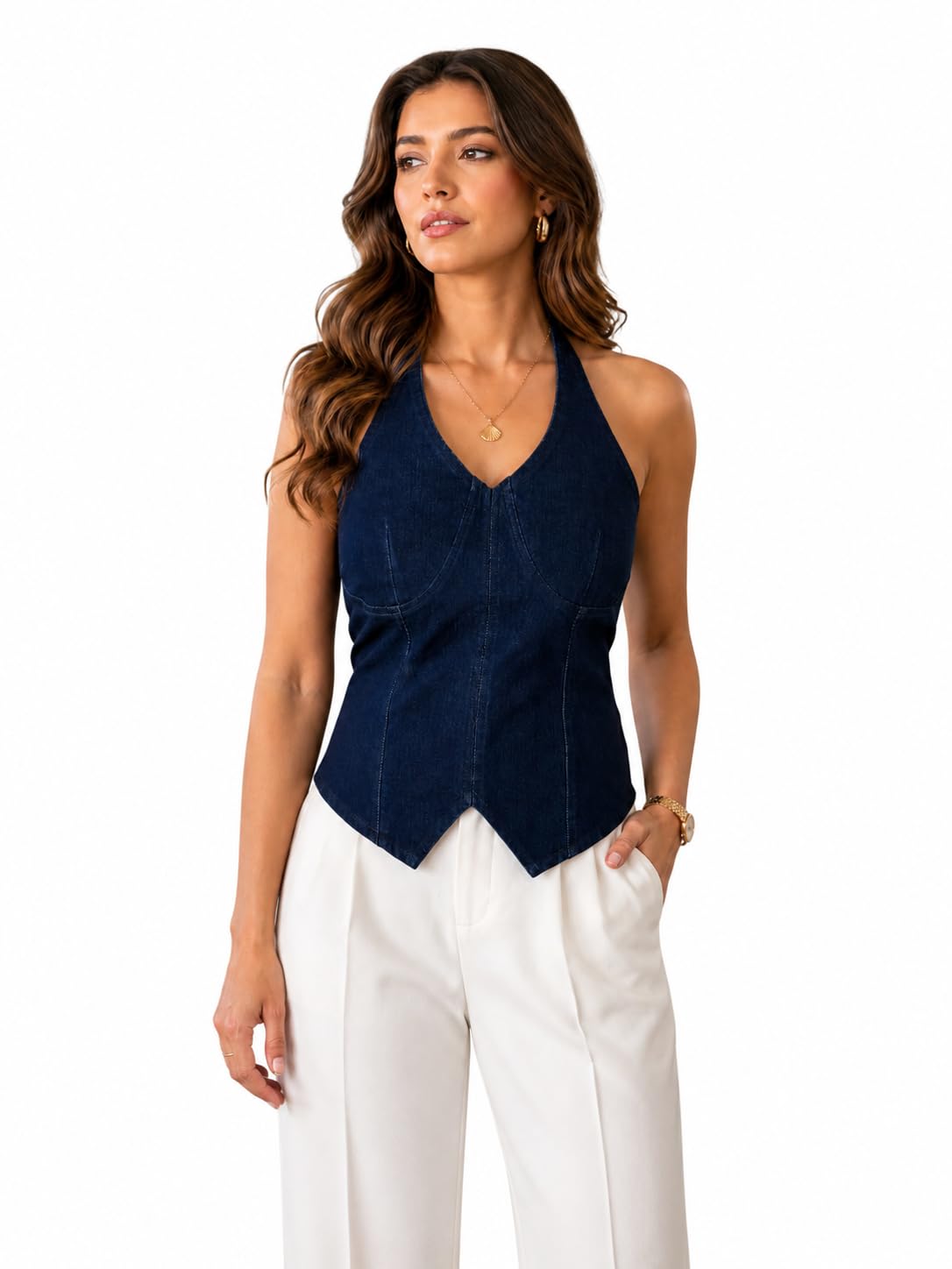 stylestone Women's Denim Halter Top-picture-37