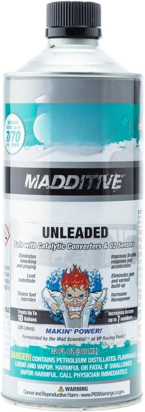 For VP Racing Fuels 29505 Madditive for Octanium Unleaded Octane Booster - Quart