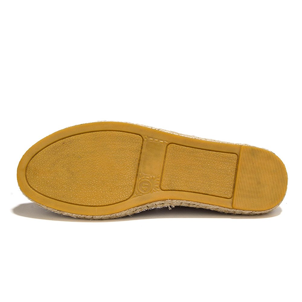 Paille Chaussures de plage en lin pour homme et femme Espadrilles plates à enfiler