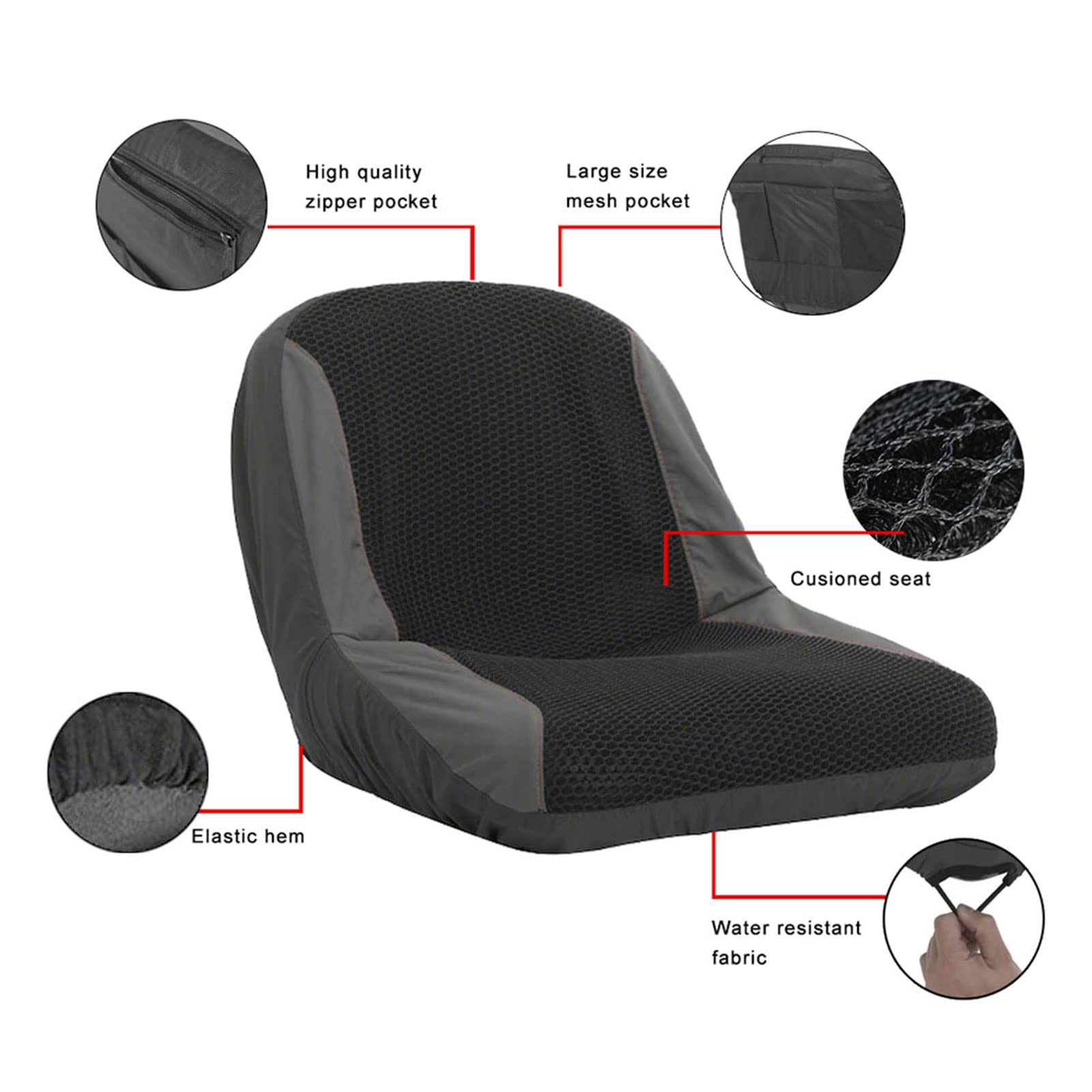 Cuscino Sedile Rasaerba Coprisedile Universale Imbottito Per - Foto 2