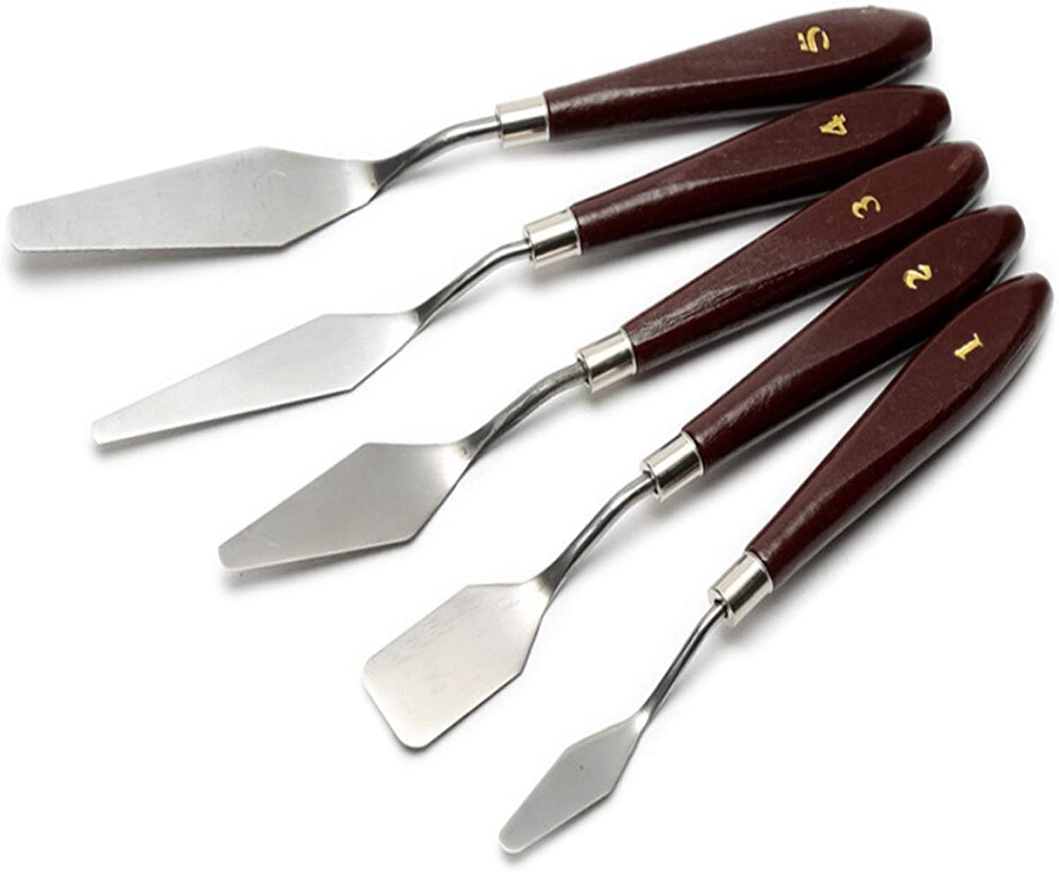 QALAM KAARI 5 Pieces Painting Knives Stainless Steel Spatula Palette Knife Oil Painting Accessories Color Mixing Set for Oil, Canvas, Acrylic Painting-Lightwish-image-22
