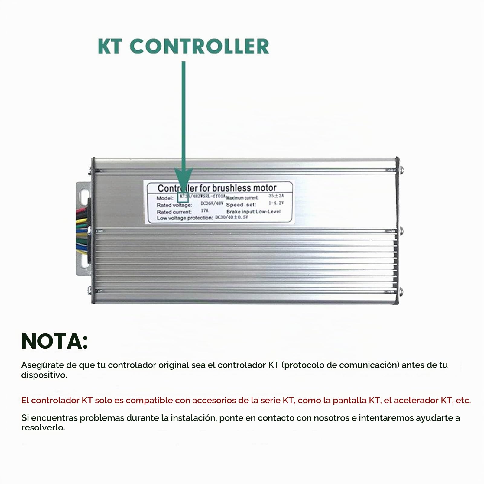 BuyWeek Controlador de Motor de Bicicleta Eléctrica, Controlador Sin Escobillas 36V 48V 1000W 1500W 35A de Onda Cuadrada Controlador de Bicicleta Eléctrica