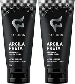 Argila Preta 30g (Máscara de Limpeza Facial) Fashion | Kit 2 Bisnagas
