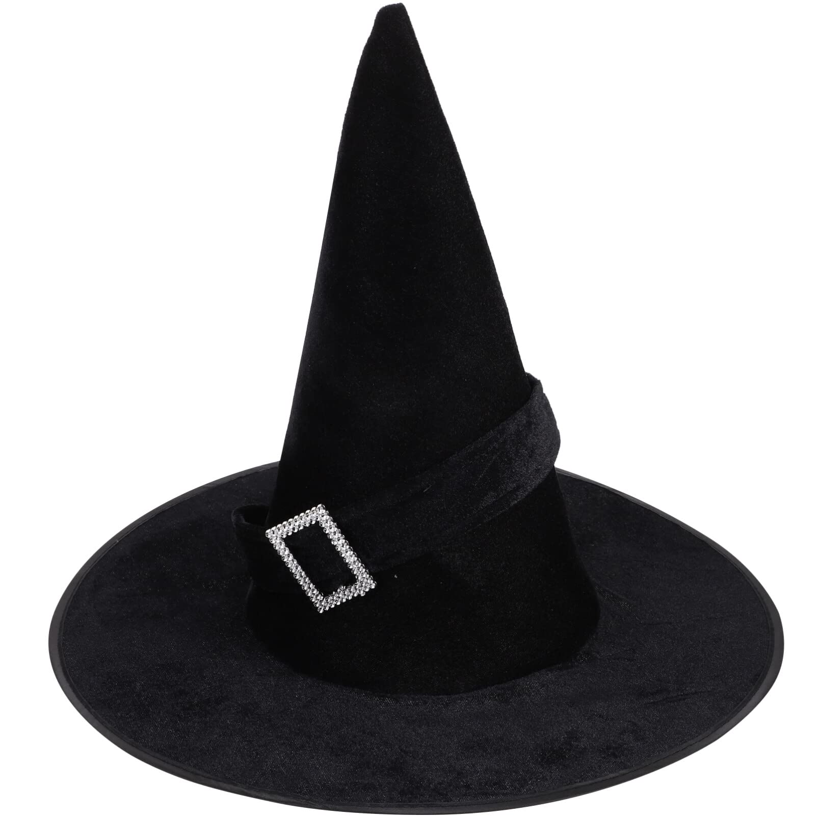 ULTNICE Velour Witch Sorceress Hat Fancy Dress Costume Accessory for Hallowen Party Black