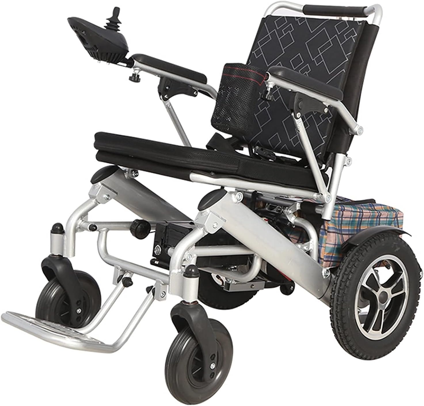 BSJZ Electric Wheelchair, Folding Lightweight Wheelchai Adult Electric Wheelchair Foldable Lightweight Electric Wheelchair Aluminum Alloy Material Powerful Motor Luxury W