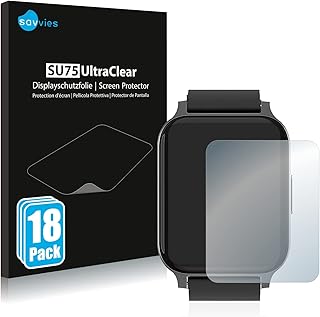 Savvies Screen Protector compatible with Fitonme Zwart Protection Film Clear 18-Pack