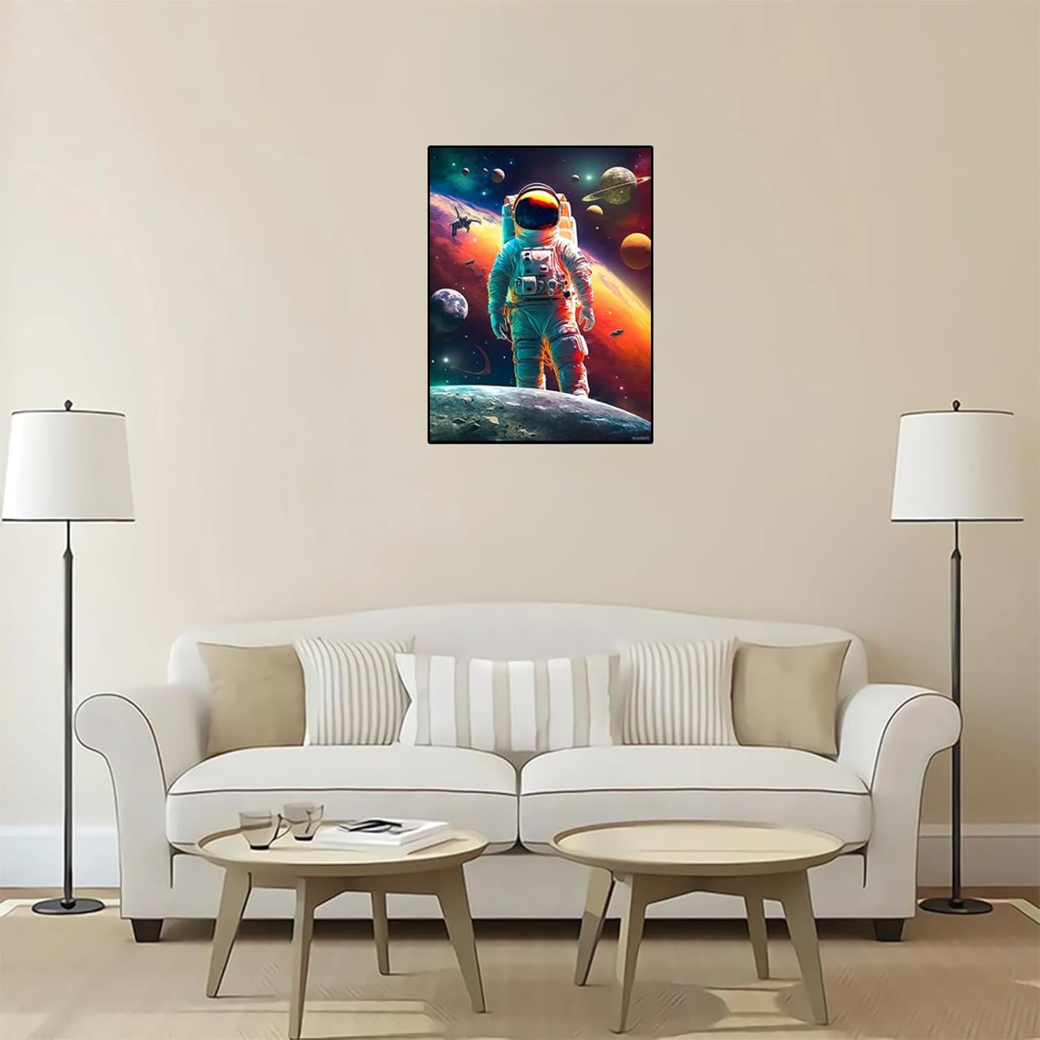 Astronaut Planet Adventure DIY 5D Diamond Painting Kits, Cross Stitch Diamond Painting for Adult Colorful Painting Pictures Crafts, Room Fall Decor 12x16 inch Christmas New Year Valentine's Day Gifts