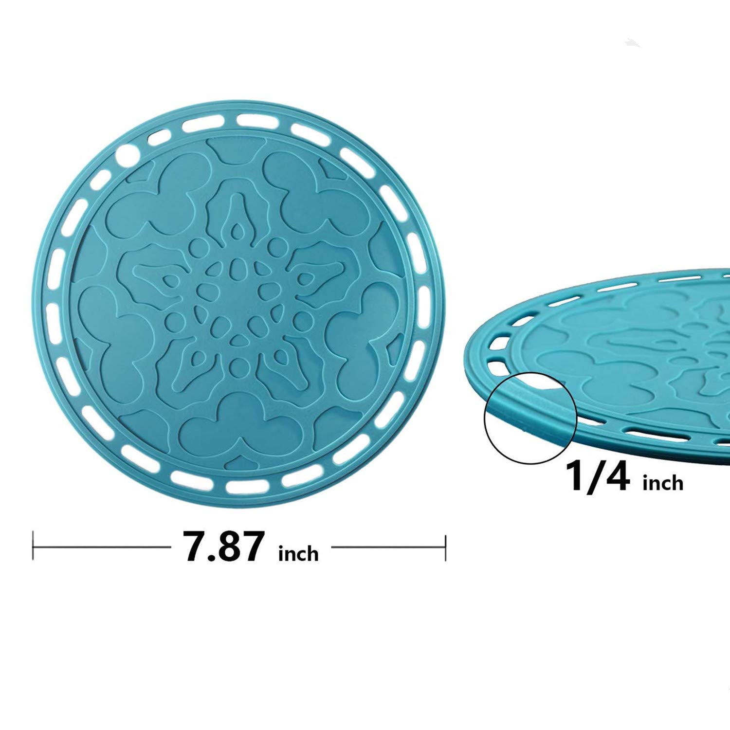 Sottopentola In Silicone [Confezione 3 Pezzi] – 17,8 Cm, Rotondo, Resistente Al Calore, Antiscivolo, Per Tavolo E Cucina - 4