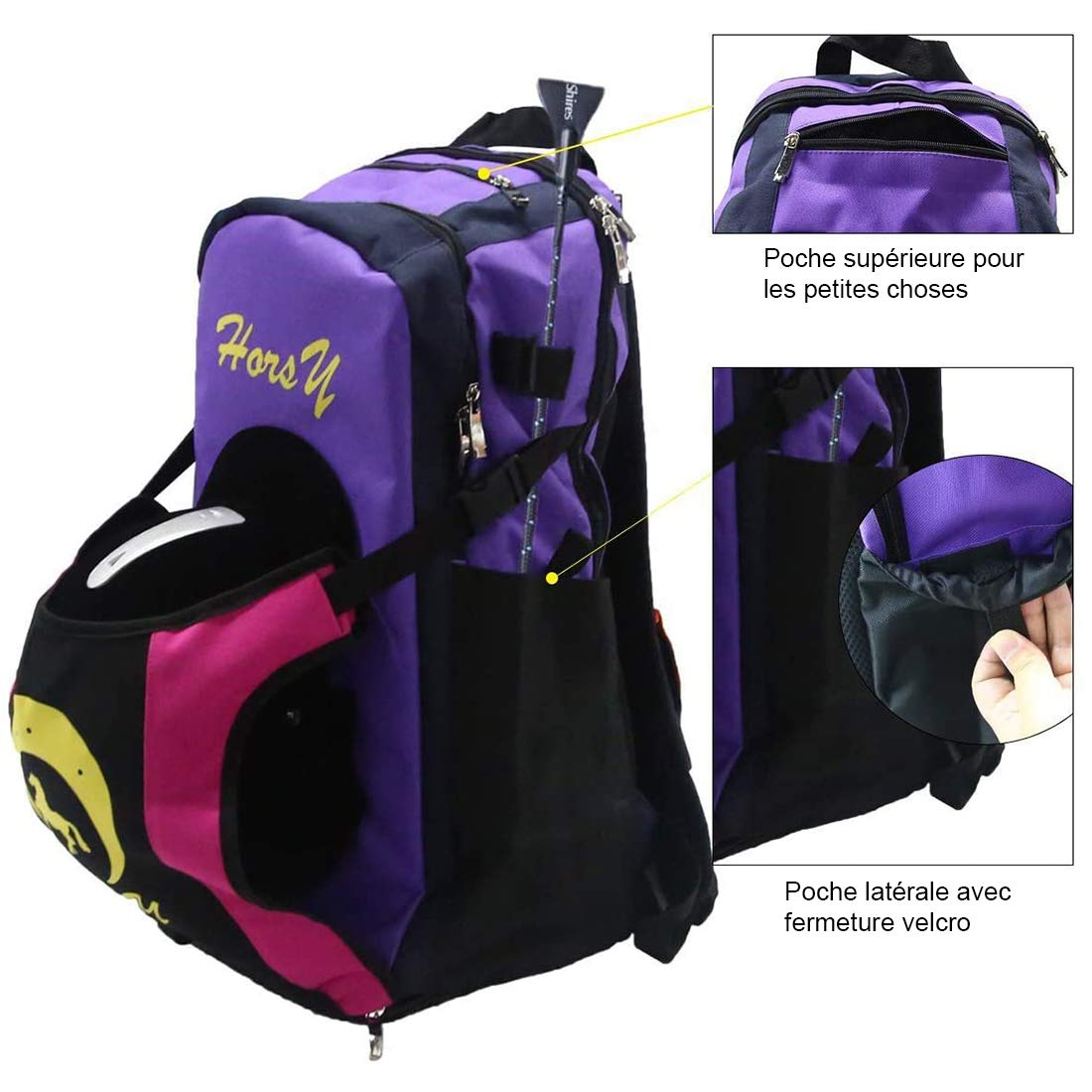 TentHome Borsa da equitazione Borsa per scarpe professionale con scomparto per casco Zaino Genitore Bambino per Casco Stivali da equitazione