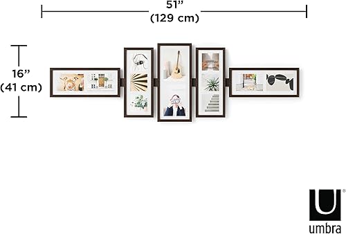 Miniatura 2 de Umbra Shuffle Gallery - Juego de 5 marcos para galería, nogal envejecido