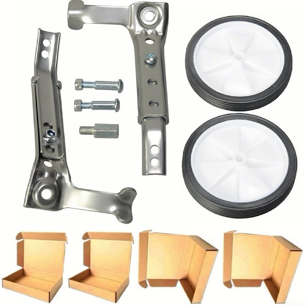 Trainingsräder, 40,6 cm, 40,6 cm, 50,8 cm, 55,9 cm, 24 Zoll, Stützräder für Kinder, Mountainbike, Training, Laufräder, 40,6 - 61 cm, Fahrrad-Stabilisatoren (Silber)