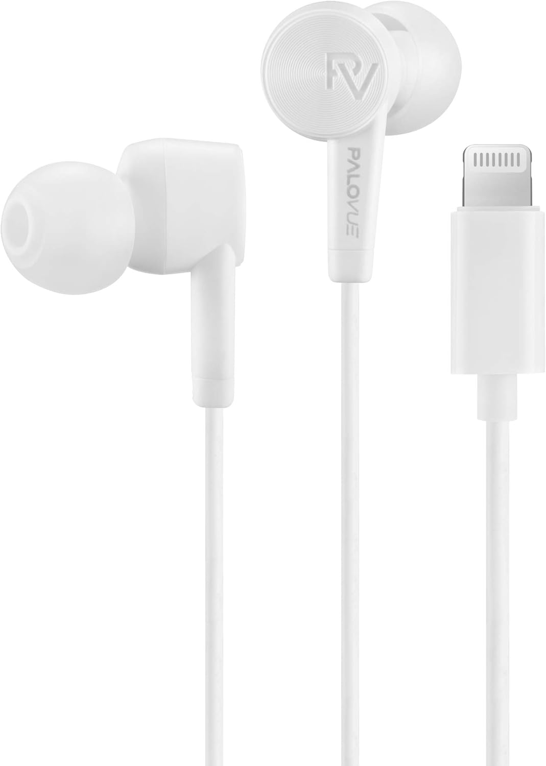 PALOVUE Lighting Auriculares Compatible para iPhone 12 11 Pro MAX iPhone X XS MAX XR iPhone 8 Plus iPhone 7 Plus Certificado MFi in Ear Headphones con Controlador de micrófono SweetFlow Blanco