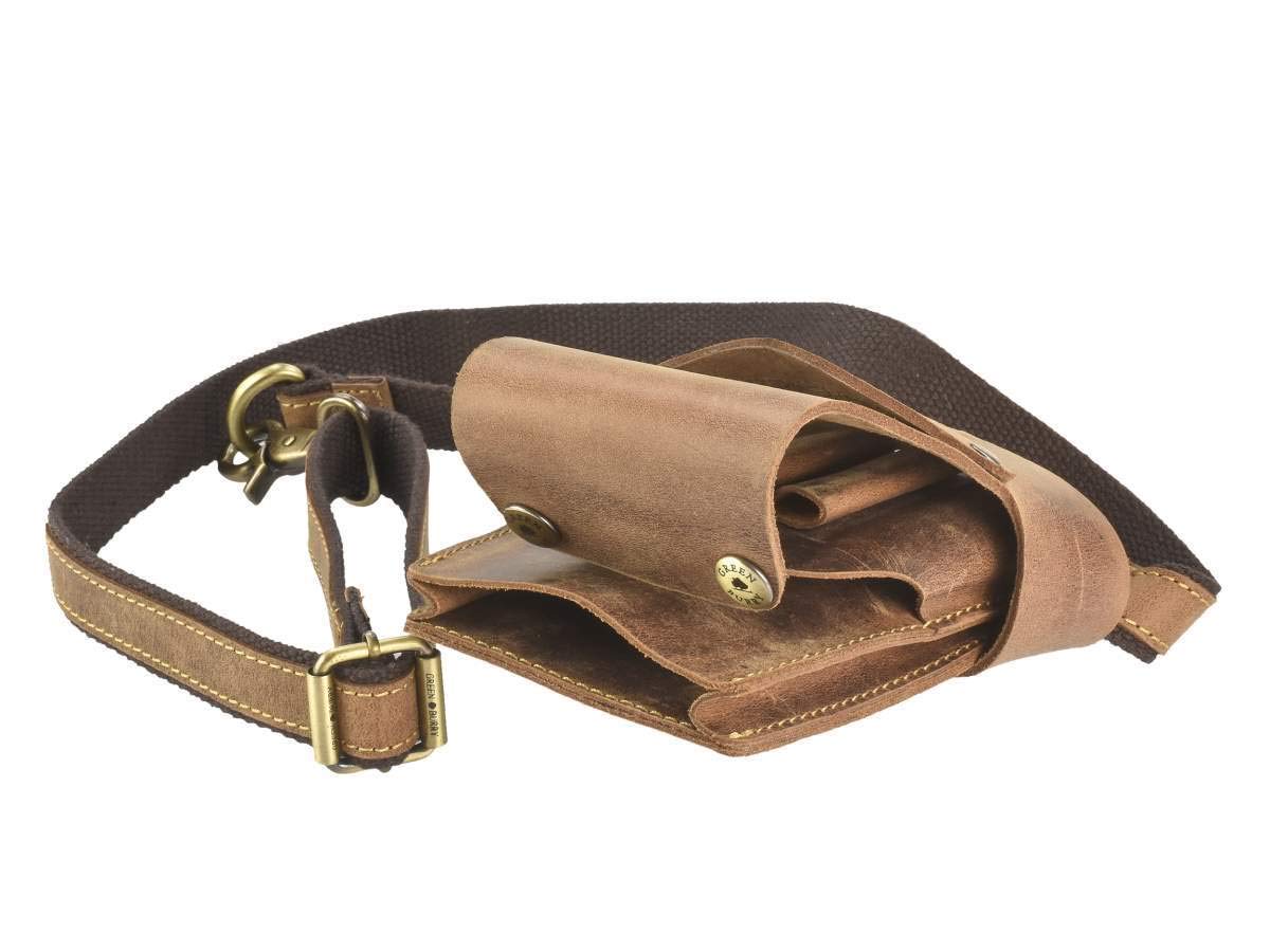 Greenburry Friseurtasche Scherentasche Scherenholster Werkzeugtasche antikbraun Leder Vintage