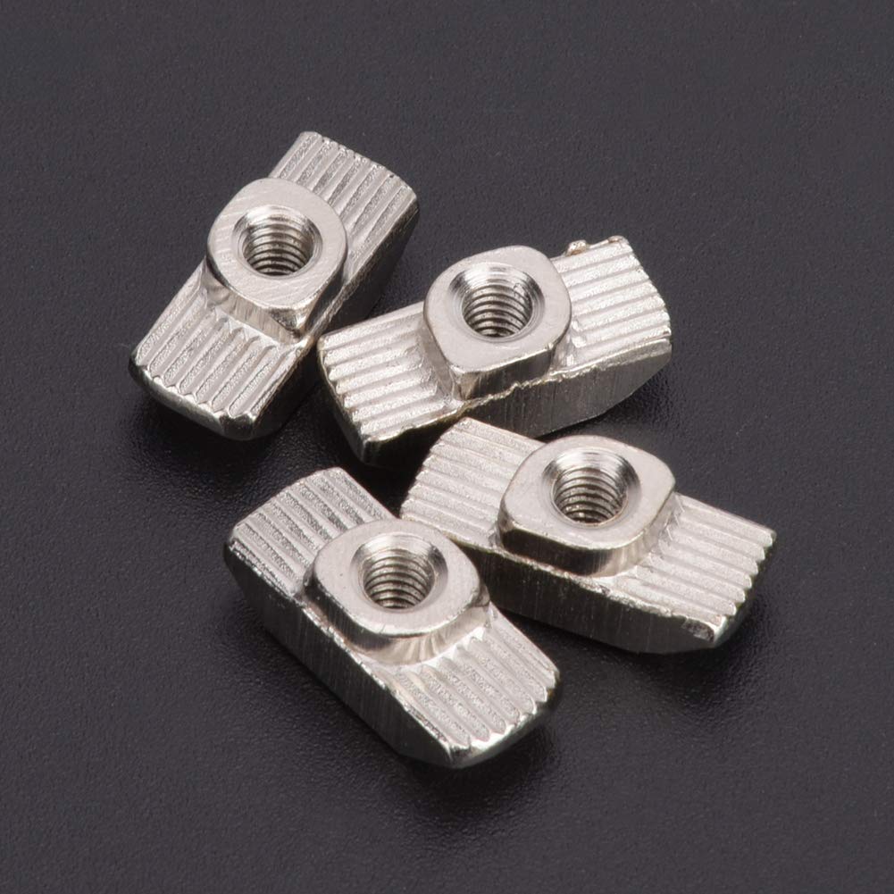 T Nuts 100Pcs Sliding T Slot Nut Hammer Head Fastener Nut Plated Carbon Steel Sliding Fasteners for Aluminium Profiles (M4)