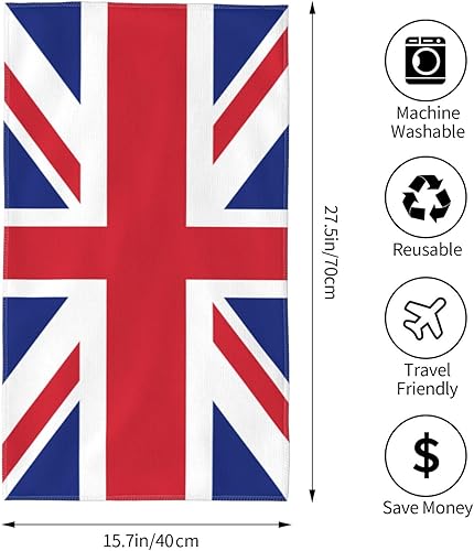 Miniatura 2 de SEAEAGLE Toallas de baño absorbentes con la bandera británica, toallas de baño de 27.5 x 16 pulgadas