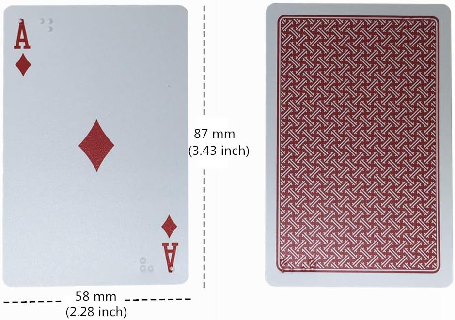 VSONE Plastic Braille Playing Cards, 54 Premium Plastic Cards, Full-Color Printing, Packed in Metal Case, Size 87 mm x 58 mm, All Ages