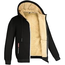 Aobiono Men Women Fleece Jacket Sherpa Lined Oversized Hoodie Winter Warm Thermal Thick Fuzzy Fluffy Outdoor Hood Sweatshirt