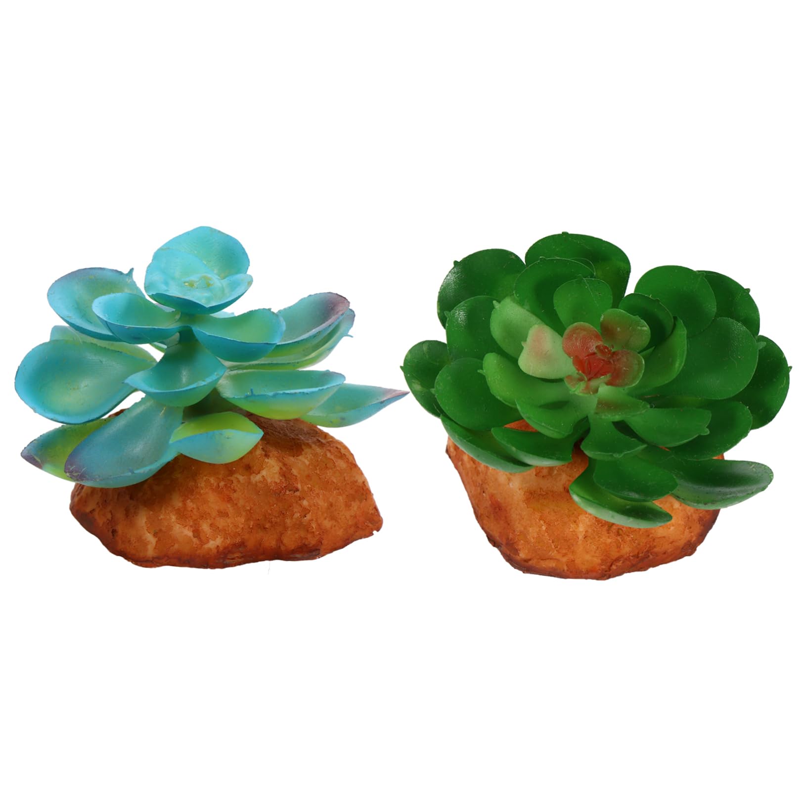 HOLIDYOYO 2pcs Pet Box Plant Decor Artificial Ornament Micro Landscape Adornment Resin Material Reptile Tank Decor