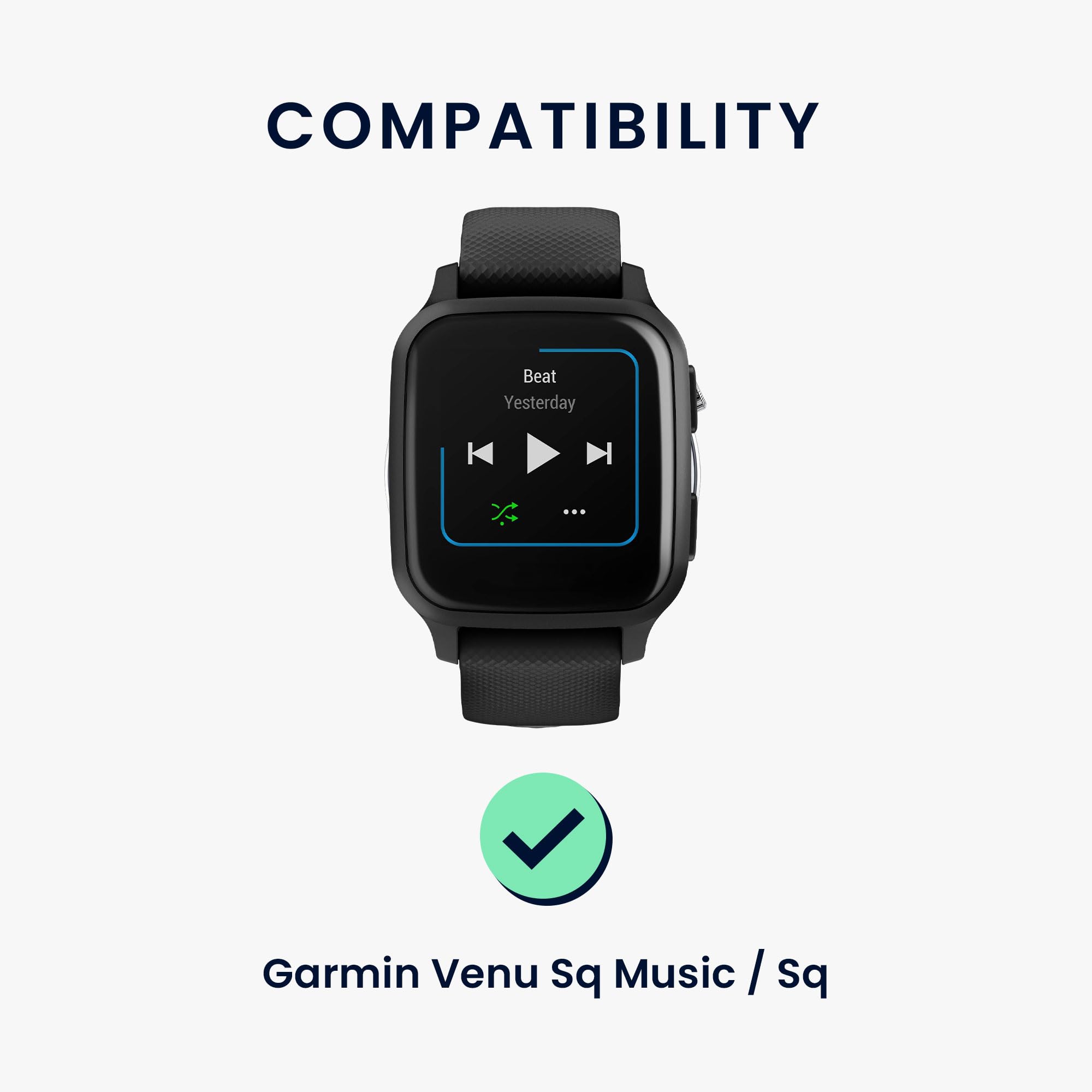 kwmobile Bransoletka zastępcza kompatybilna z Garmin Venu Sq Music / Sq bransoletka fitness z silikonu w kolorze czarnym