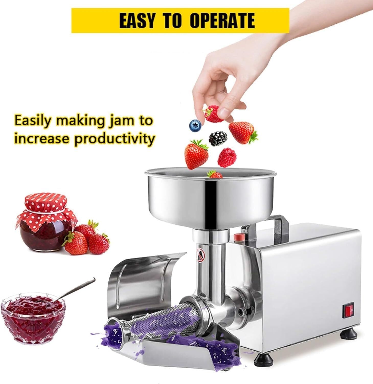 Pressa Elettrica per Pomodori Macchina per Passata di Pomodoro Pressa per Macinazione Commerciale Colino per Alimenti E Macchina per Salse, per La Casa,