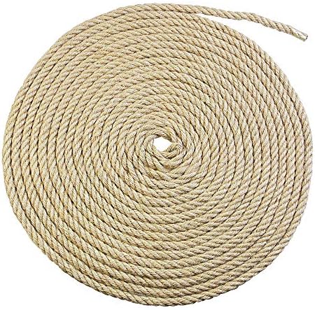 CODIRATO 32 Feet Natural Jute Hemp Rope Strong Thick Jute Rope Cord for Arts Crafts DIY Christmas Decoration Gift Wrapping - 10mm, 4 Ply