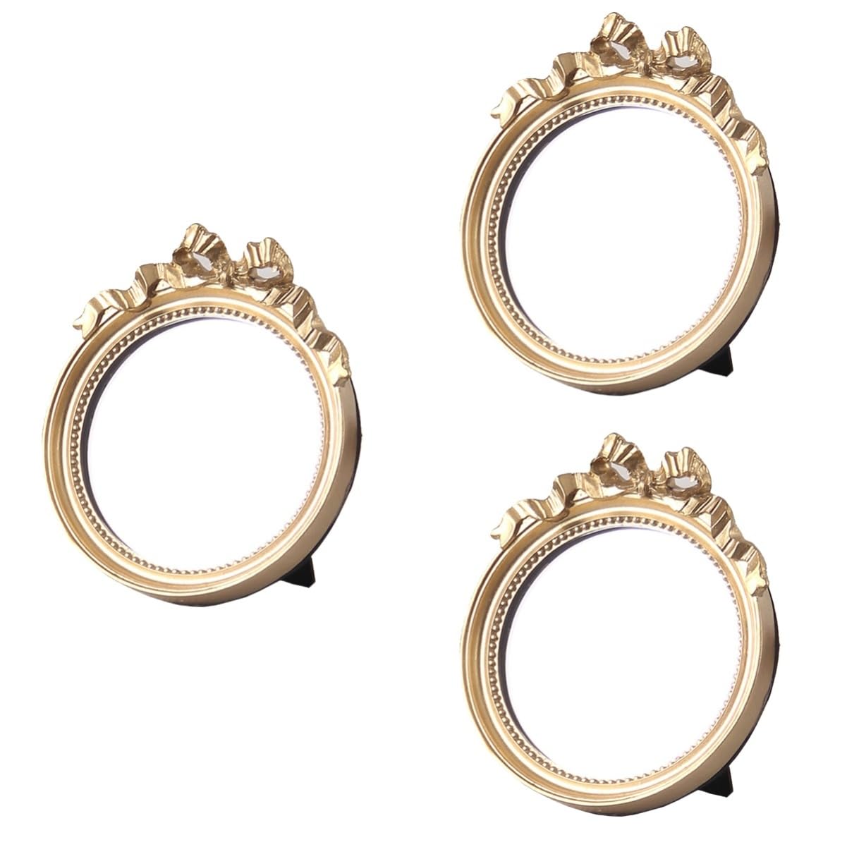 Miroir à main avec nœud doré pour maquillage en voyage et routine beauté
