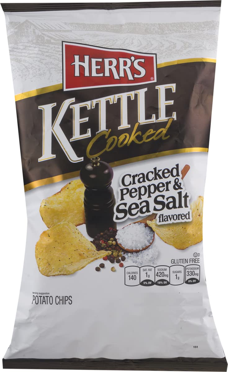 Herr's Cracked Pepper & Sea Salt Kettle Cooked Potato Chips