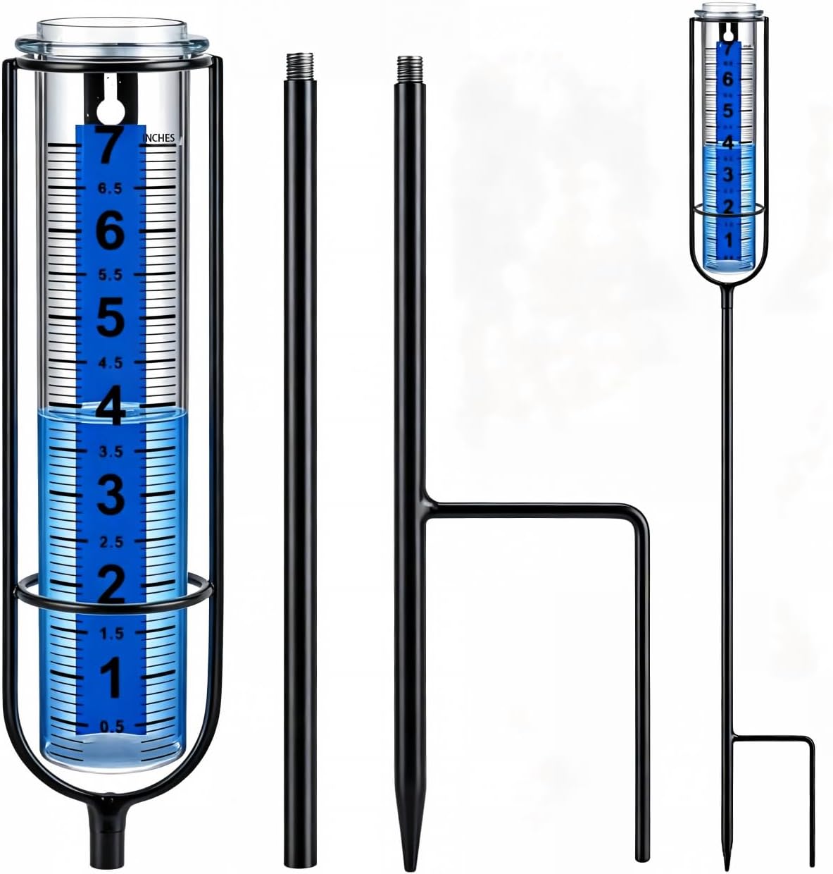 Rain Gauge Outdoor, 7"Accurate rain gauges Large Clear Numbers for Garden