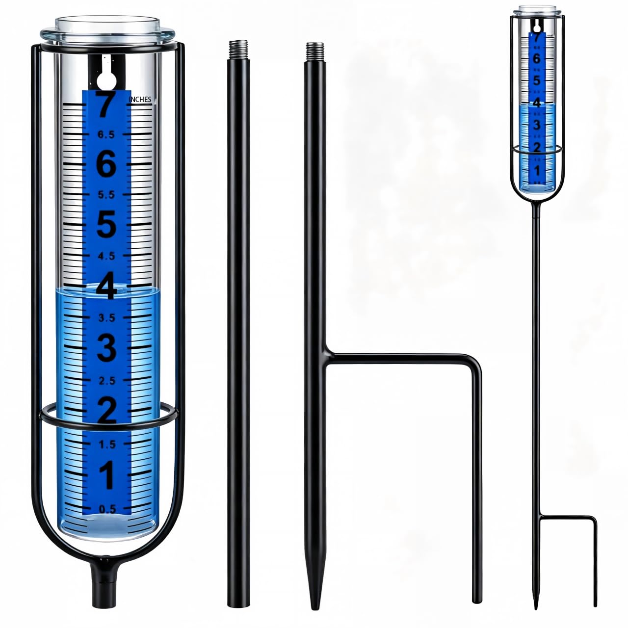 Ricihene Rain Gauge Upgrade, 7" Freeze-Proof Rain Gauge Outdoor Best Rated, Large Clear Numbers and Adjustable Height - Stylish and Practical Rain Measuring Tool for Garden, Lawn, Patio-image-40