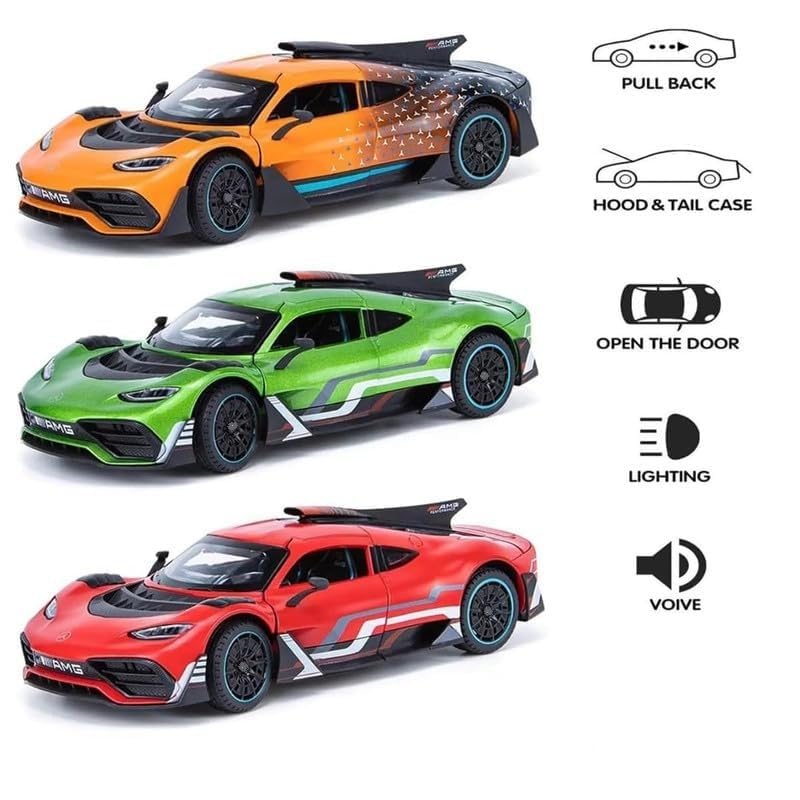 Image of Sky Tech AMG ONE SUV Car 1:32 Scale Model Car Exclusive Alloy Metal Pull Back Die-cast Diecast Metal Pullback Toy Openable Doors & Light Music Best Gifts Toys Kids【Colors as Per Stock】