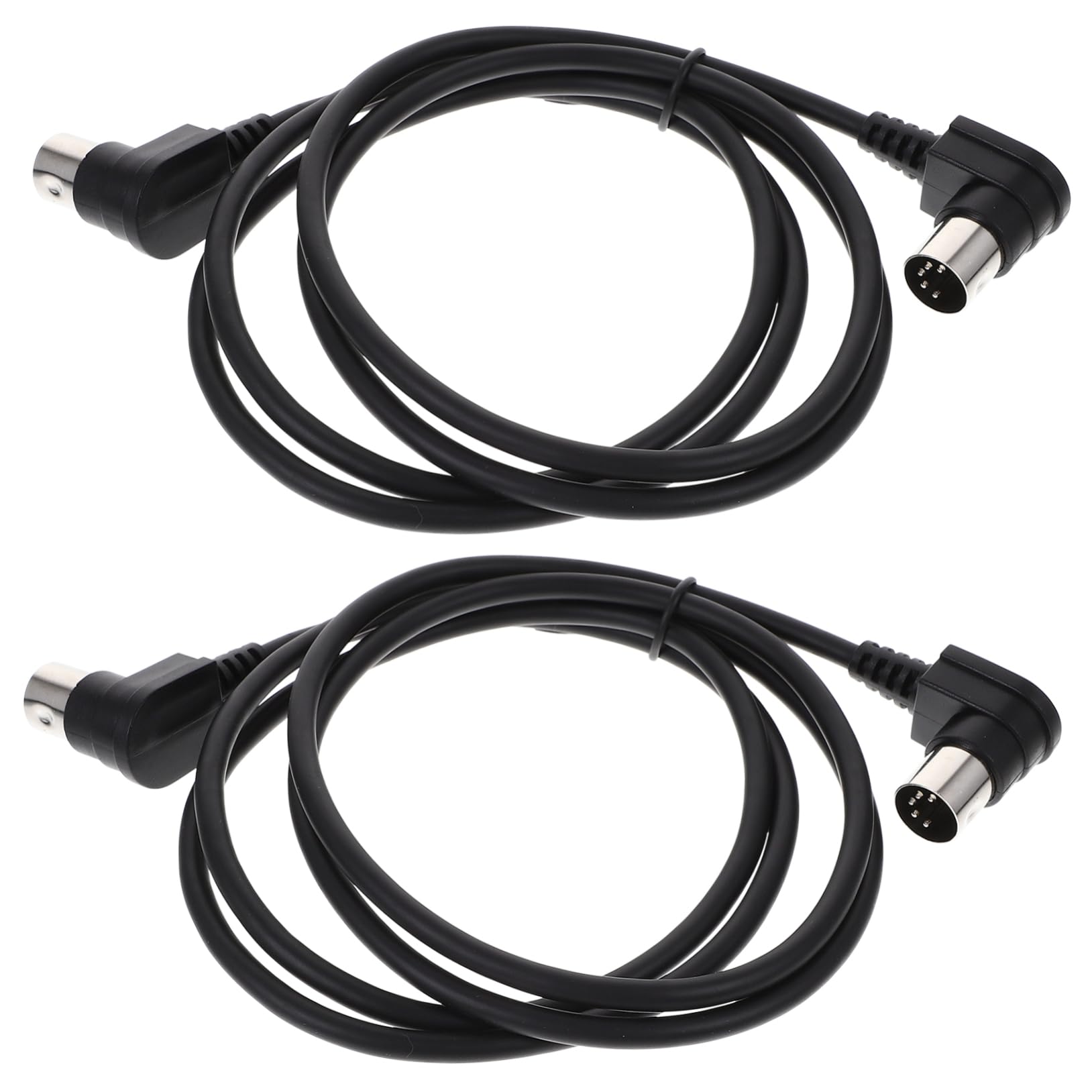 GOOHOCHY 2pcs Professional Midi Cable 90 Degree Din5p Male to Male Midi Line Stage Lighting Cable for Instruments 1.5m
