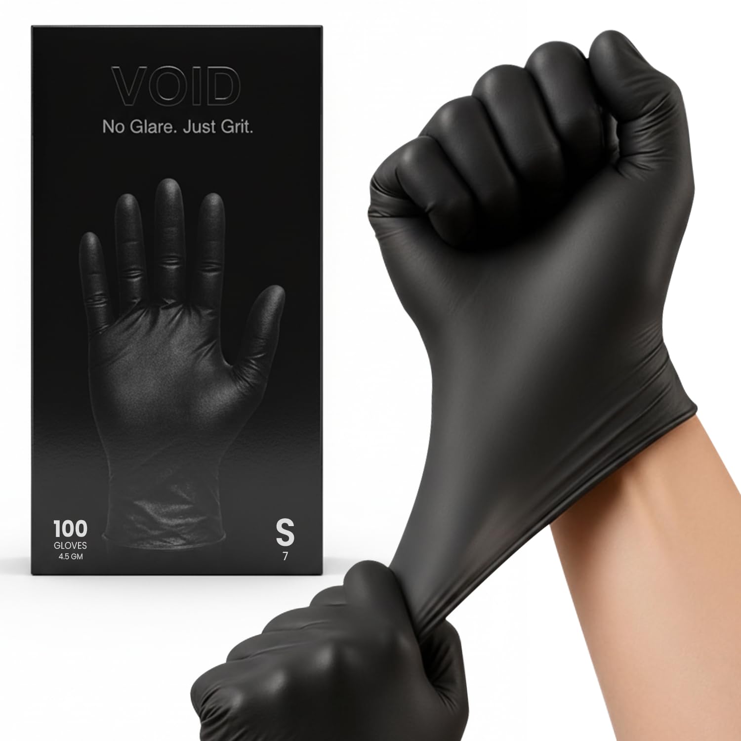 200 Black Nitrile Disposable Gloves Small Powder-Free Food Safe for Work