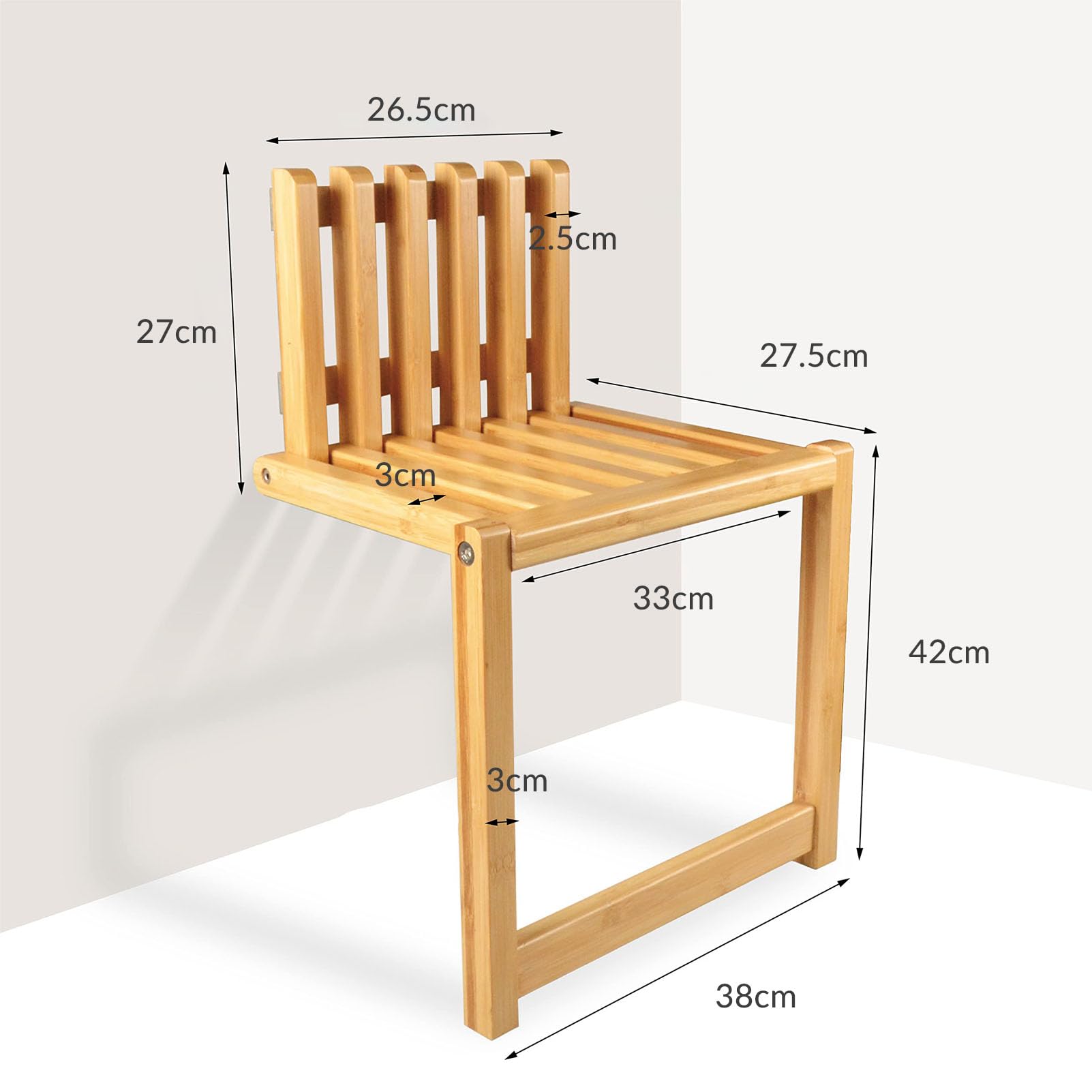 Tabouret Pliant En Bambou Jeffergarden - Portable Et Écologique - Pour Intérieur/Extérieur - 28,5x19,5x31,5 Cm