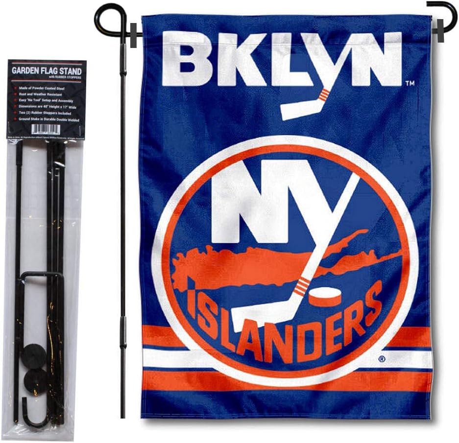 New York Islanders Garden Flag with Pole Stand Holder