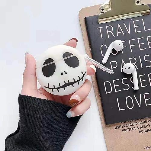 Miniatura 6 de ZOSTLAND Jack Ghost - Funda para auriculares inalámbricos, funda protectora de silicona para llavero de Halloween, gruesa, suave, portátil,