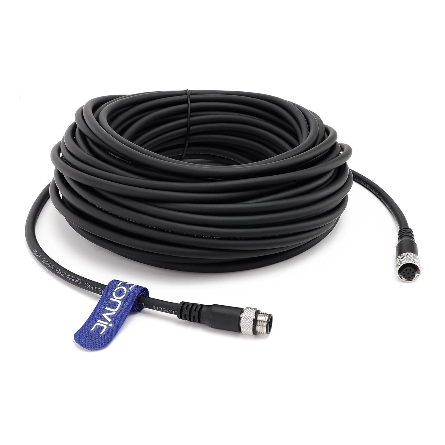 Eonvic Industrial M12 8 Pin Male to Female Aviation Sensor Connector Waterproof M12 A Code Shielded Signal Cable (25M/85ft)
