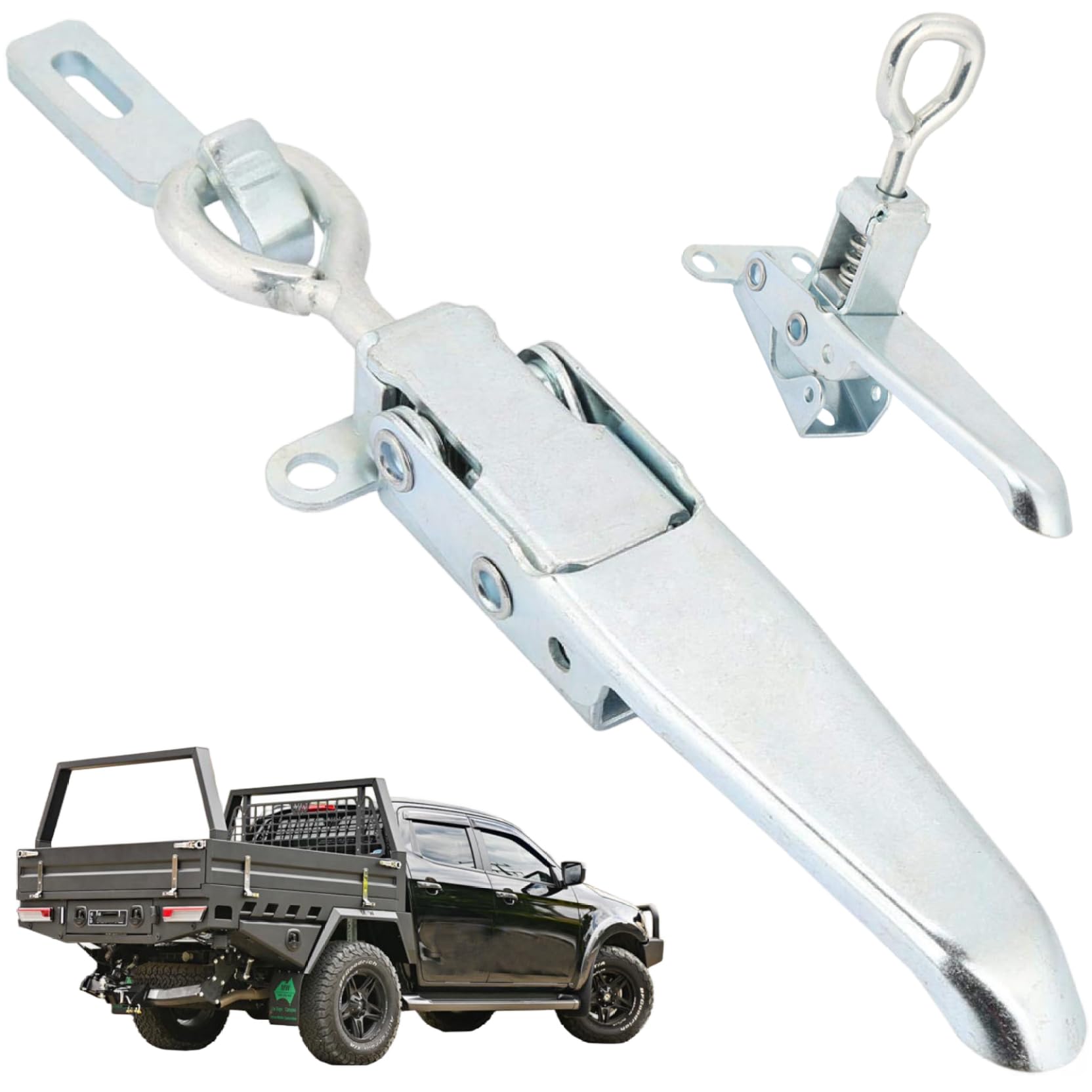 Latch Lock Heavy Duty Stainless Steel Tool Box Latch Adjustable Length Toggle Clamp Easy to Install Trailer Gate for Trucks Trailers Containers